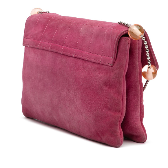 Pre-Loved Chanel CC Choco Bar Suede Beaded Chain Flap - Picture 2 of 12